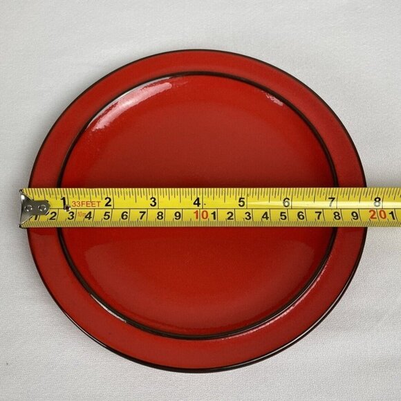 Thomas Flammfest Flame Red 8" Salad Plate Black Accent Made In Germany Mid-Centu - Picture 6 of 7
